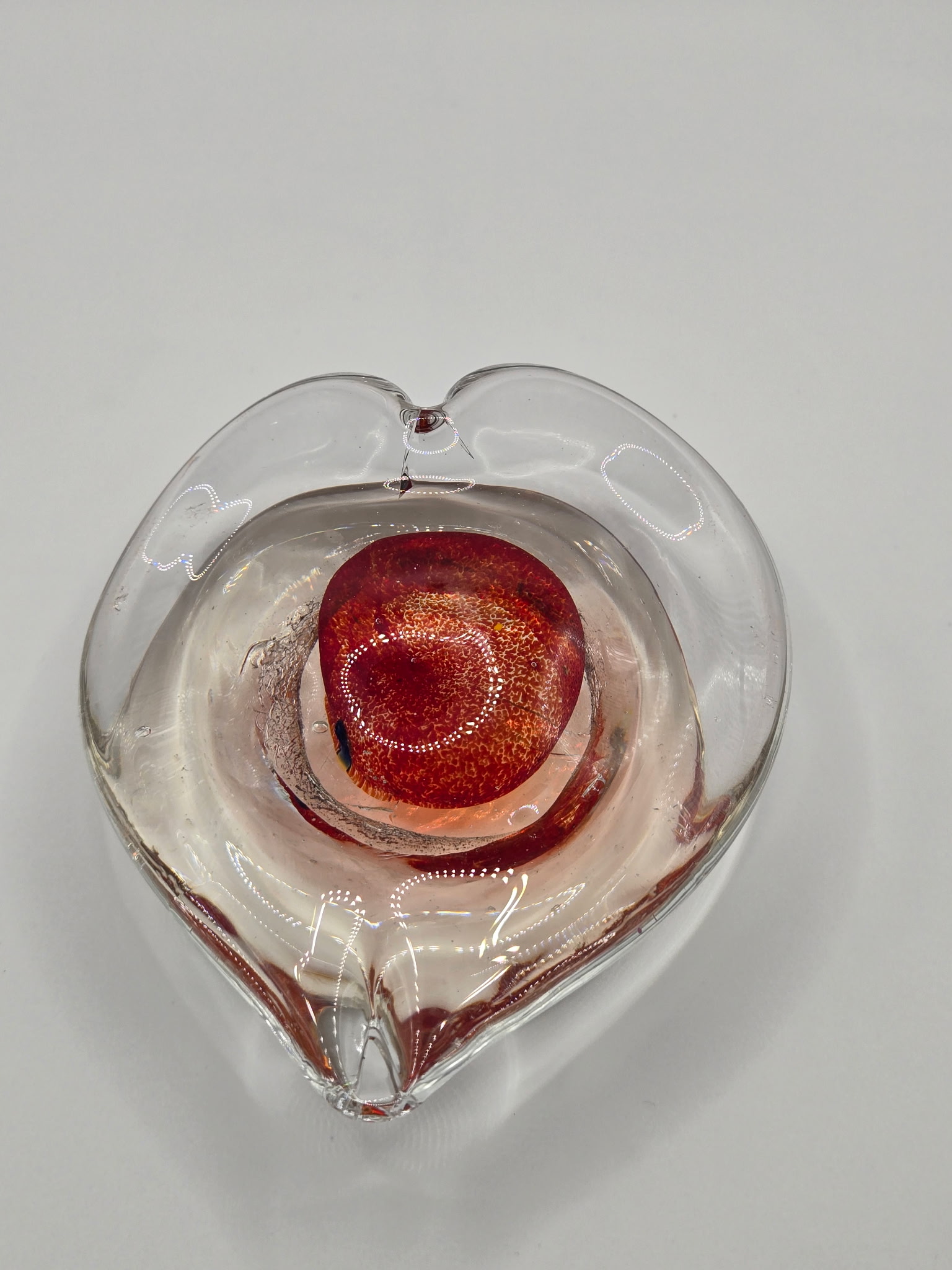 Hand-crafted glass art - Red Heart
